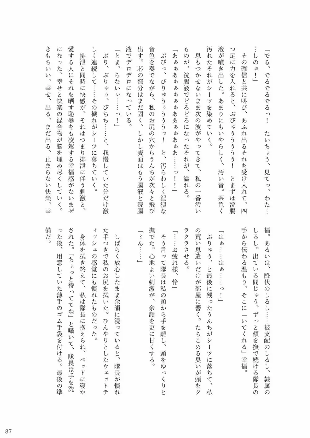ア○スギア総合スカトロアンソロジー アクトレス排泄実態調査任務~スカポためるっすか!?~2 Page.85