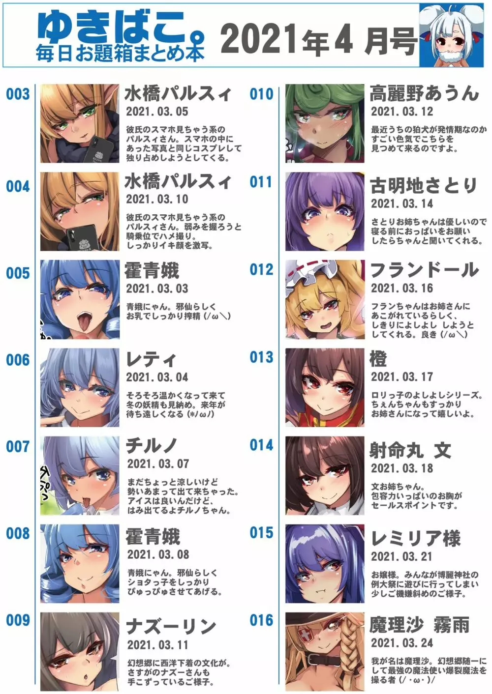あまあまえっちな幻想郷~ゆきばこ~2021年4月号~ Page.2
