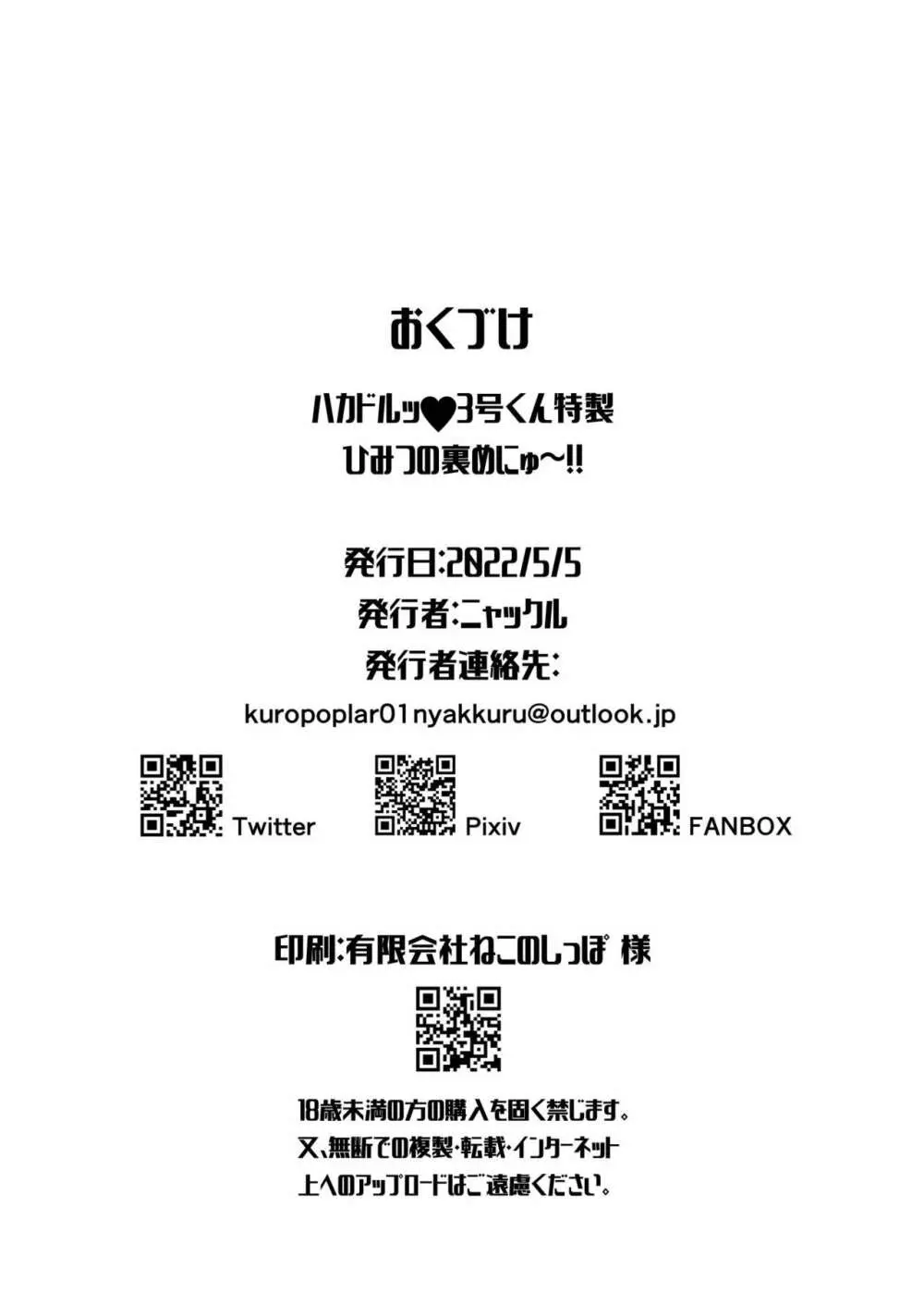 ハカドルッ3号くん特製ひみつの裏めにゅ~!! Page.21