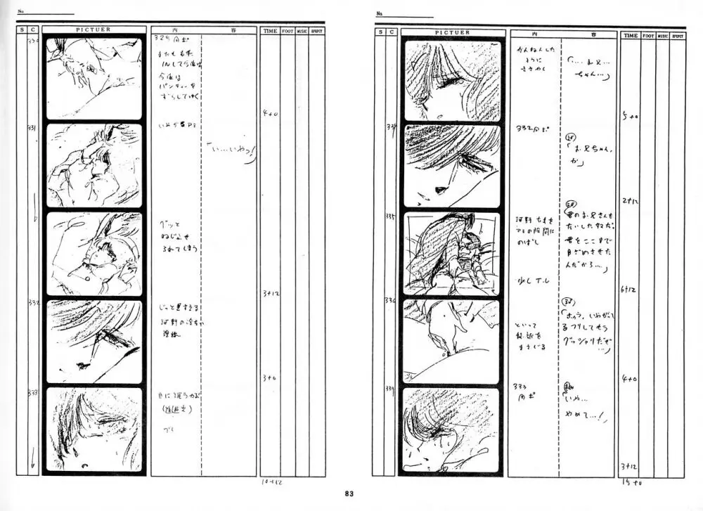 くりいむレモン 絵コンテ・設定資料集 PART1 「媚・妹・Baby」 & PART5「亜美・AGAIN」 Page.82