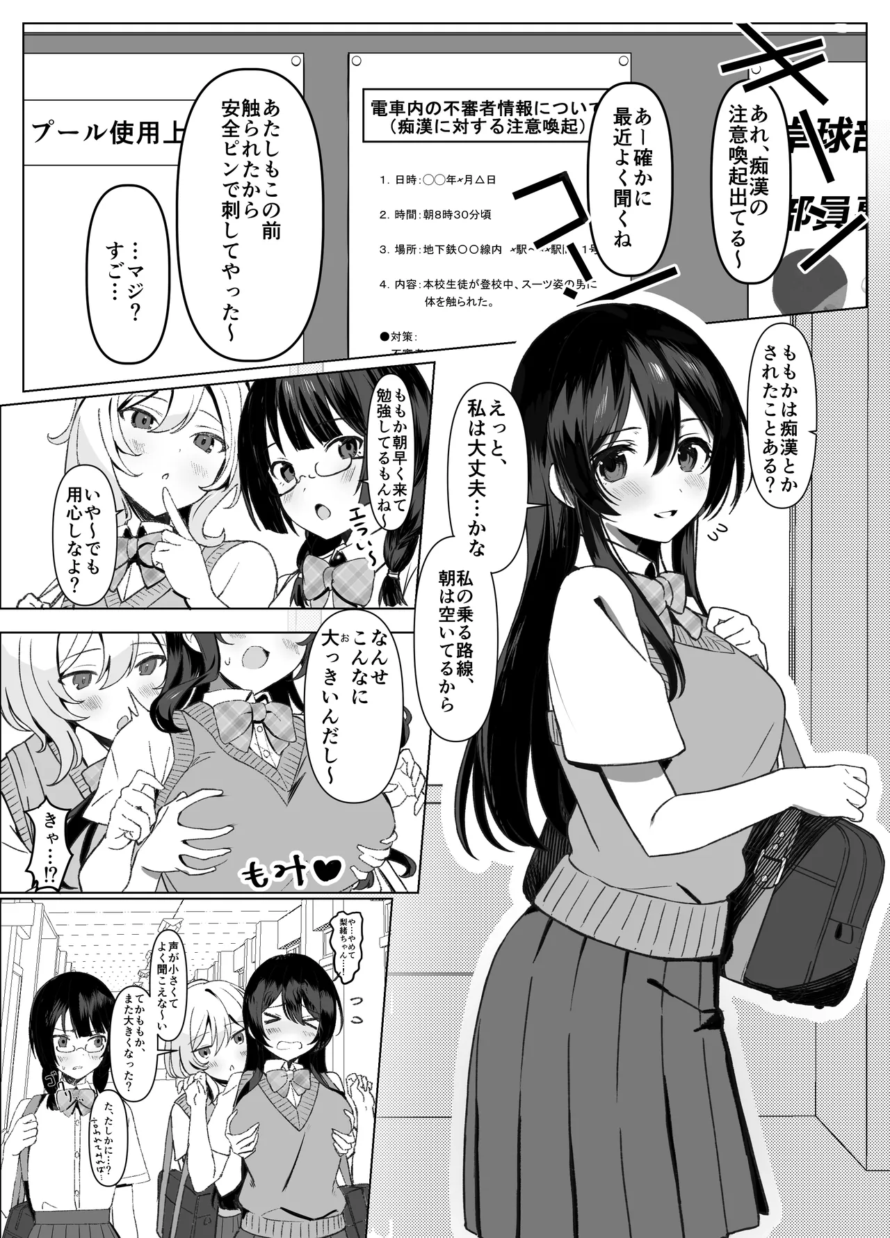 気弱な巨乳JKを電車で囲んで×××する Page.2