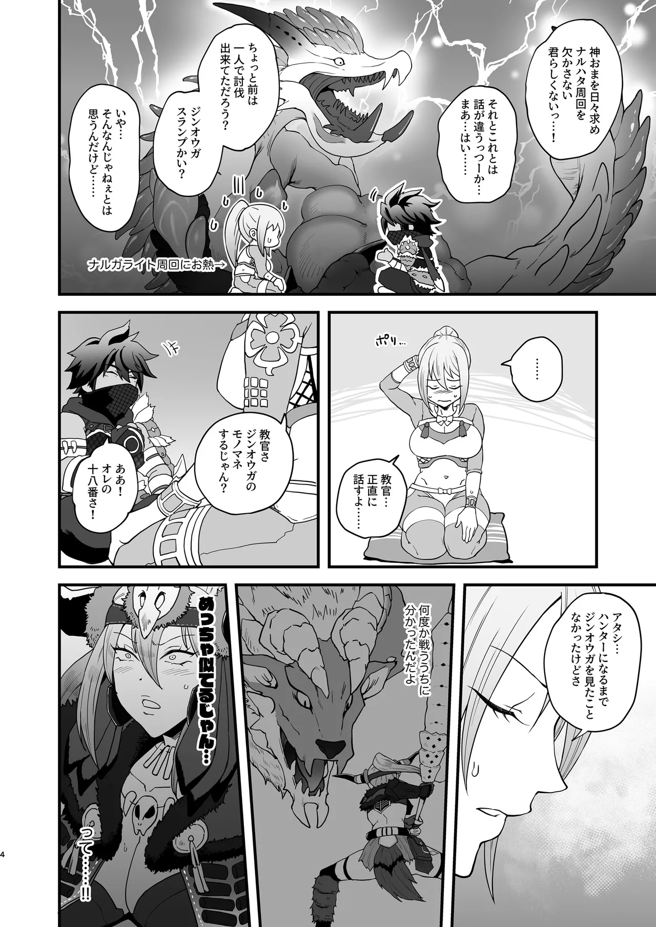 教官のせいでジ〇オウガが狩れないので超勃起力性欲解放突きさせてください!! Page.4