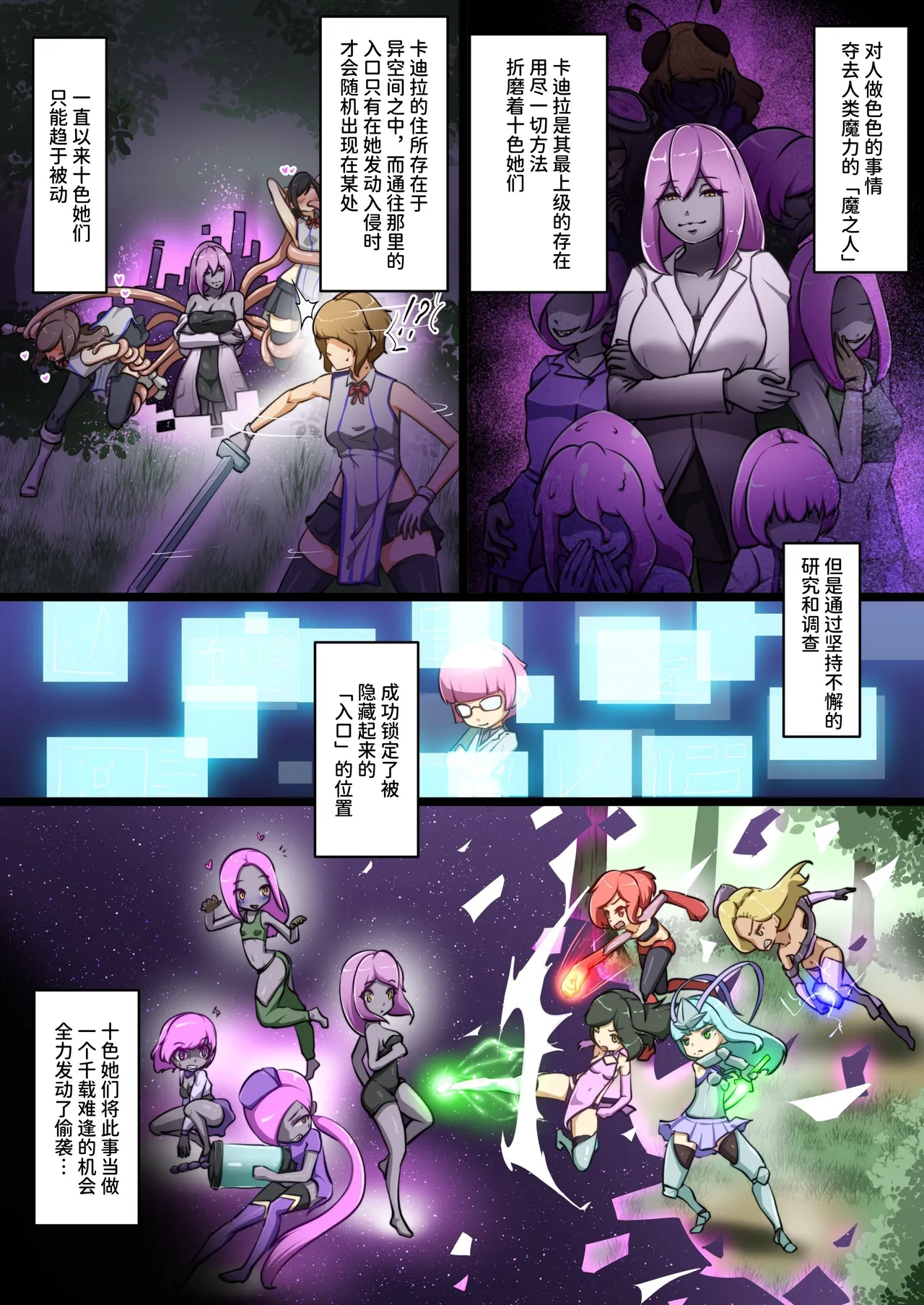 ウチの子がえっちな敵と戦って敗北する話 ～総力戦編～（中文版） Page.2
