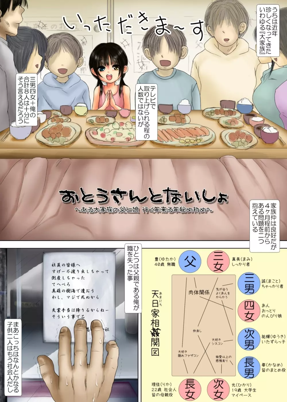 おとうさんとないしょ ~ある大家族の父と娘 行く年来る年秘め初め~ Page.2